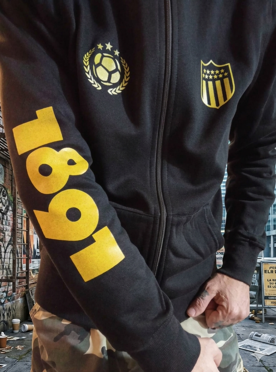 Campera de felpa diseño Club Atlético Peñarol