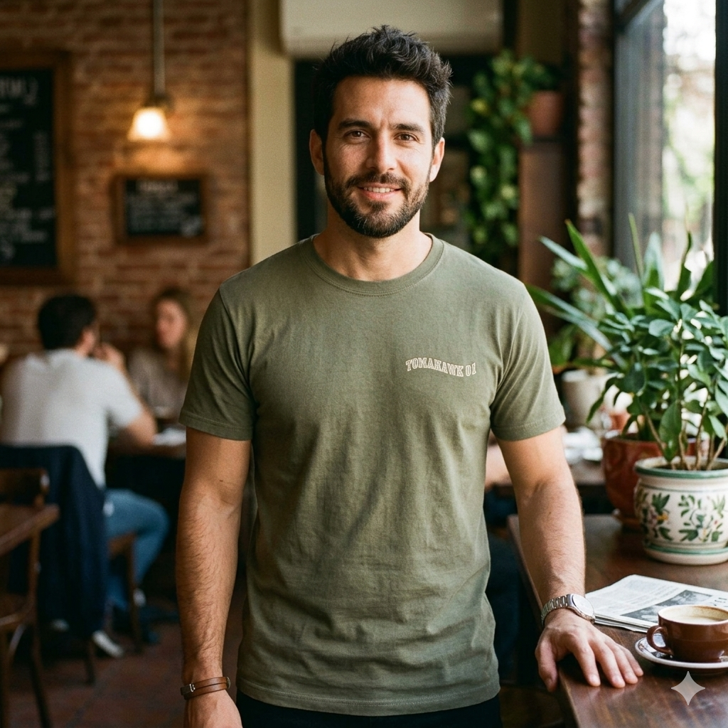 Camiseta "Handle" color verde olivo