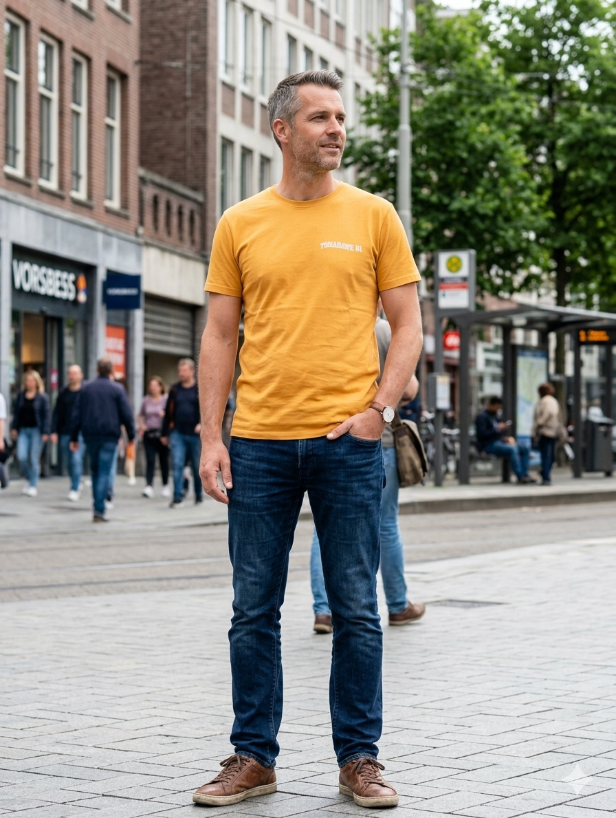 Camiseta "Handle" color mango