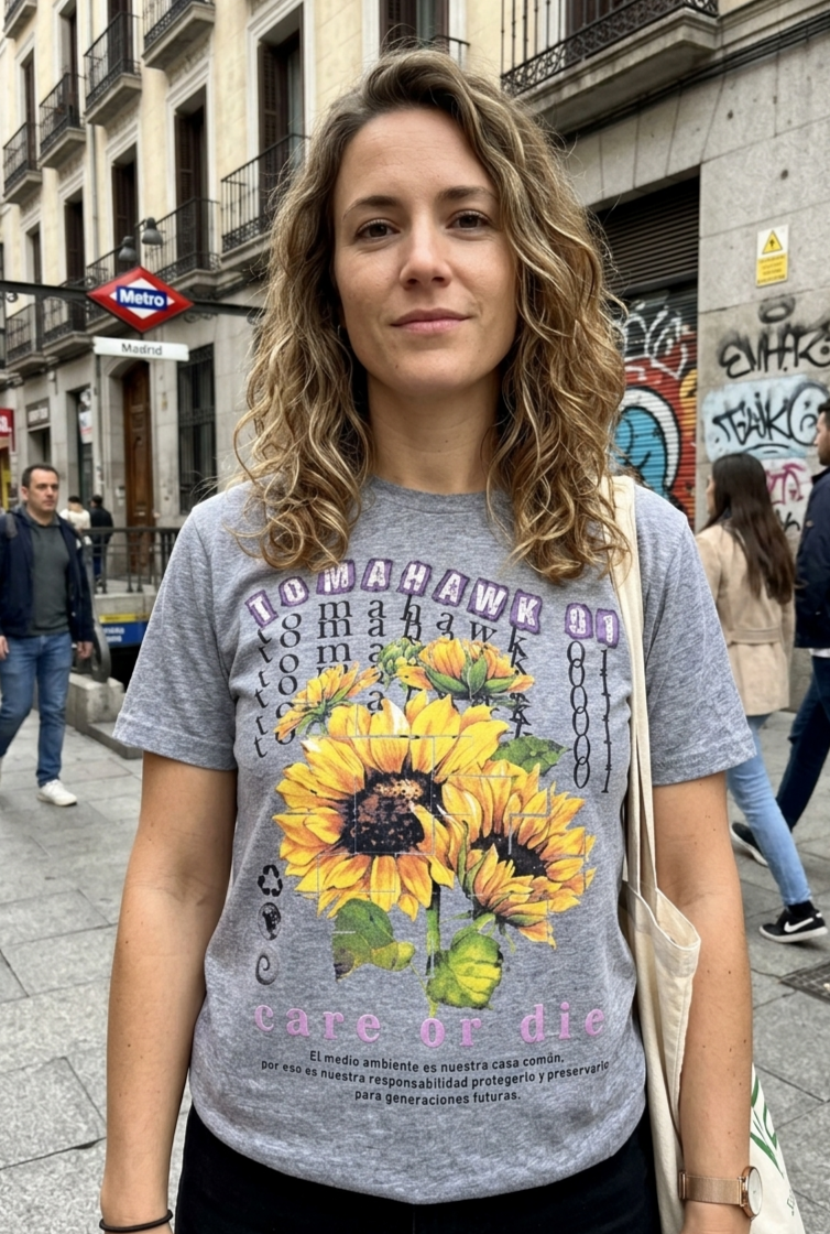 Camiseta "Care" color gris jaspe