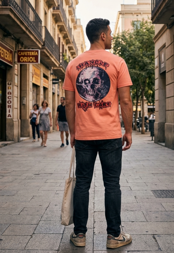 Remera "Handle" colr coral
