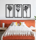 Cuadro tríptico  de flores de 60x105 cm