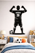 Cuadro de Jugador Futbol  en MDF con Nombre y numero personalizado 60x40cm
