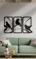 Cuadro triptico de aves aesthetic