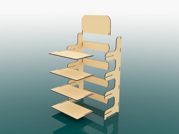 Exhibidor desarmable 60x25cm en MDF de 6 mm
