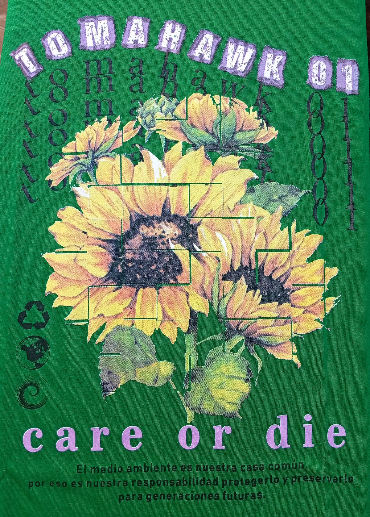 Camiseta "Care" Verde jade