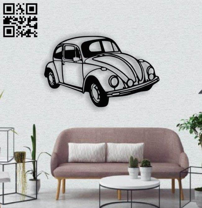 Cuadro de Fusca Escarabajo Realizado en MDF de 60x40 cm