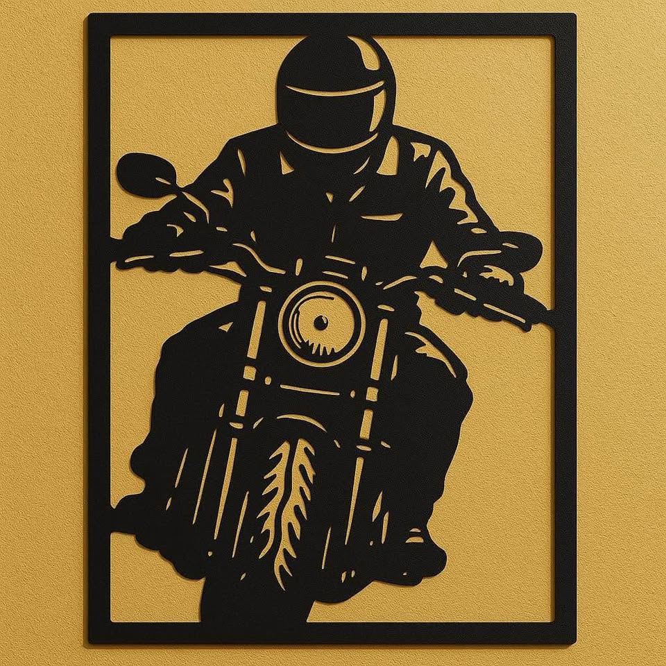 Cuadro de moto realizado en MDF de 40x30cm